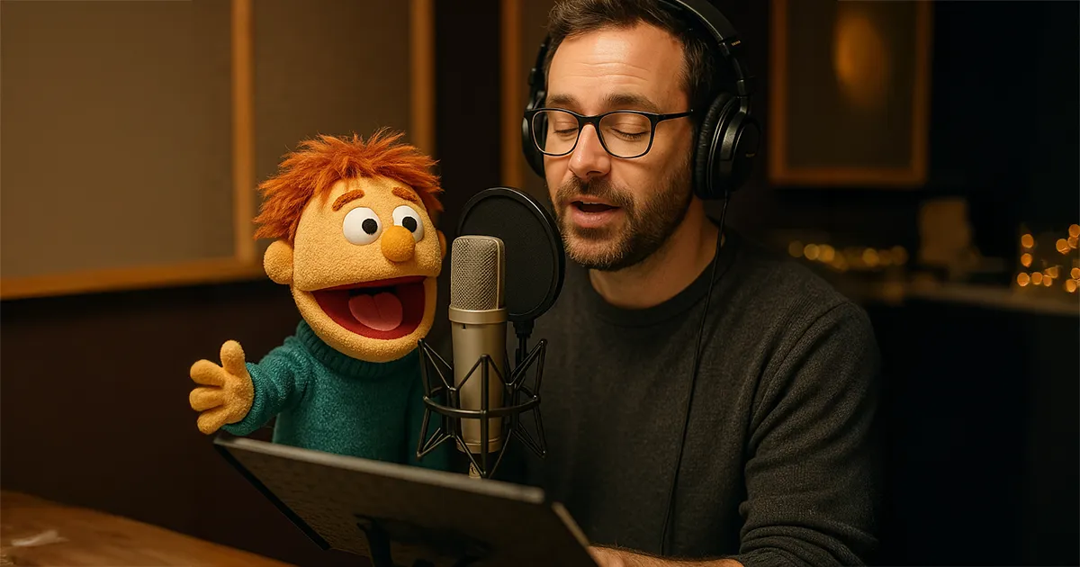 Podcaster spricht etwas ein
